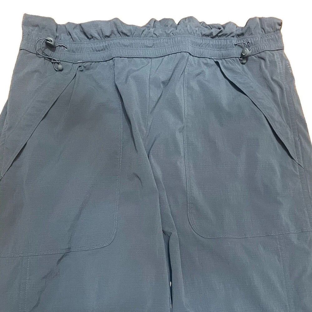 Athleta Trekkie Parachute Pants Large Tall L T Navy Blue Wide Leg Hiking Cargo